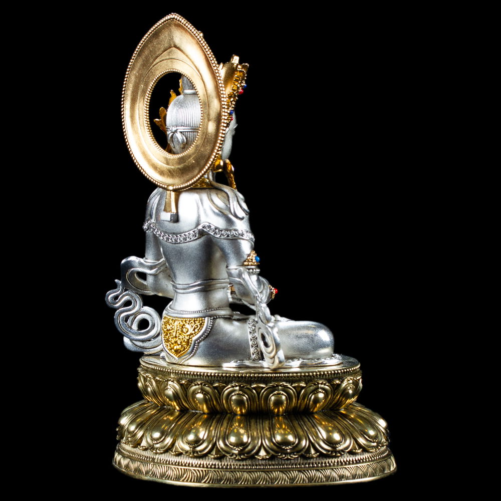 Statue of Amitayus (Buddha of Longevity, Tsepame) | Silver Plated, height 16.5 cm