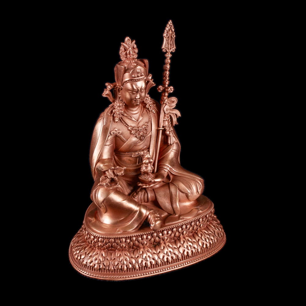 Bronze statue of Padmasambhava (“Guru Rinpoche”), 10 cm, fine carving, Padmasambhava