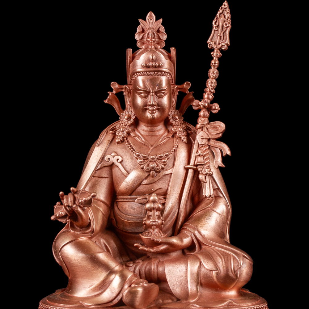 Bronze statue of Padmasambhava (“Guru Rinpoche”), 10 cm, fine carving, Padmasambhava