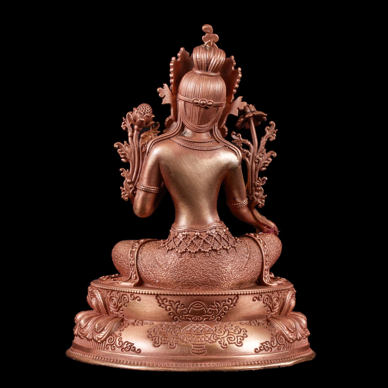 Statue of Green Tara aka Drolma made from copper : small perfection, height — 10.2 cm, Green Tara