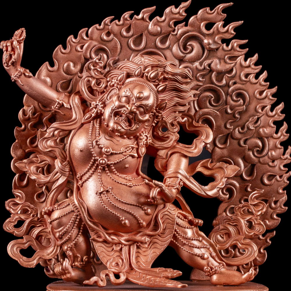 Statue of Vajrapani well known Dharma protector, small size — 11.0 cm, fine carving, Vajrapani