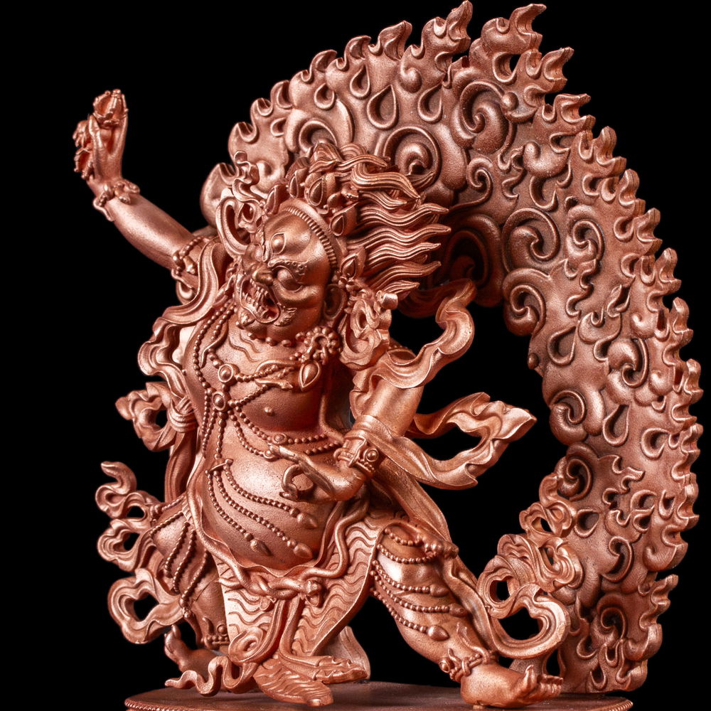 Statue of Vajrapani well known Dharma protector, small size — 11.0 cm, fine carving, Vajrapani