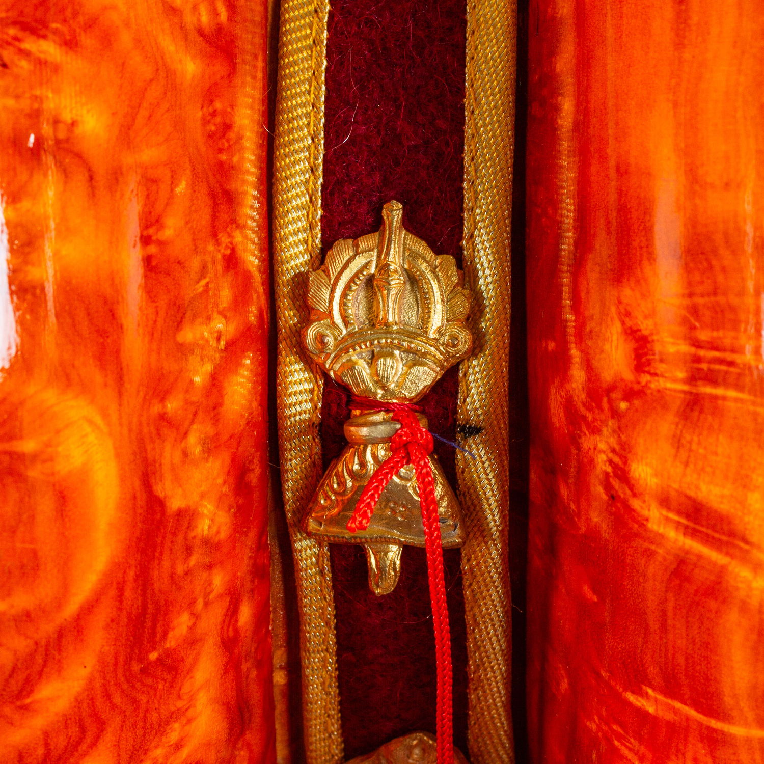 Huge Perfect Damaru made from Bawa wood Tibetan, traditional drum for Chod practice, diameter — 28 cm | Buddhist Religious music, M, 28.0 cm
