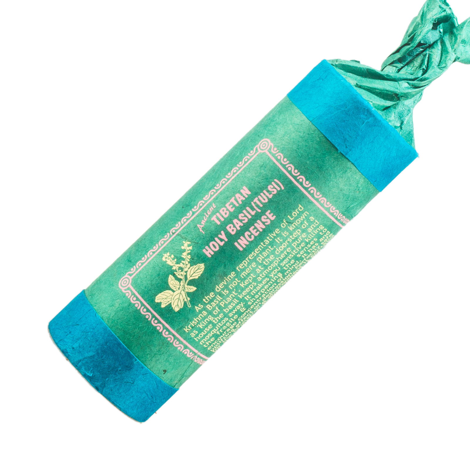 Tibetan Holy Basil (Tulsi) incense, 30 sticks of 13 cm — genuine organic incense from Nepal. 