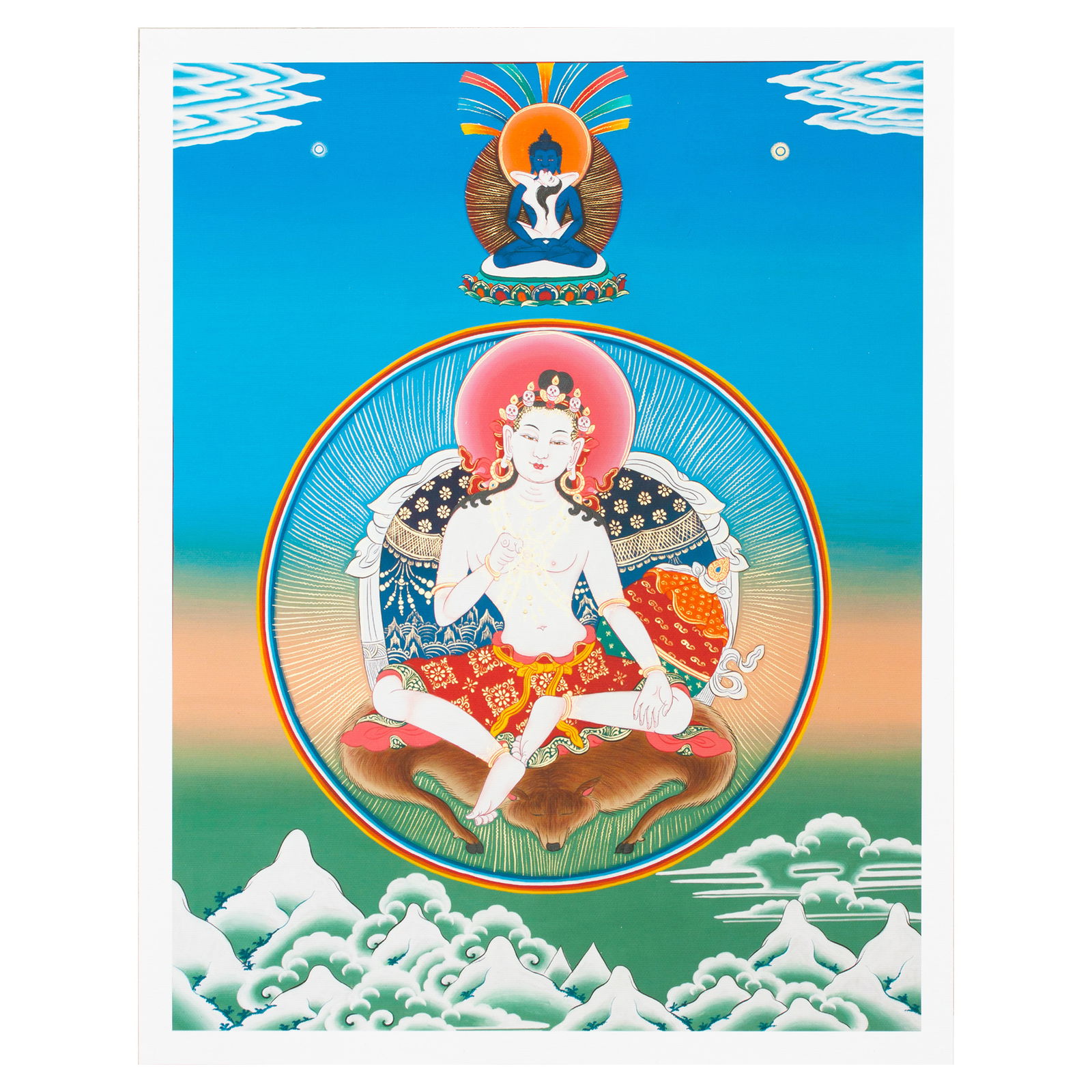 Thangka Garab Dorje — Great Dzogchen Teacher — high quality print on Natural Canvas. 