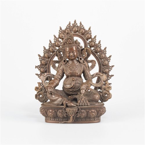 Jambhala aka Dzambhala, the God of Wealth — finely carved 12 cm statue from Kham