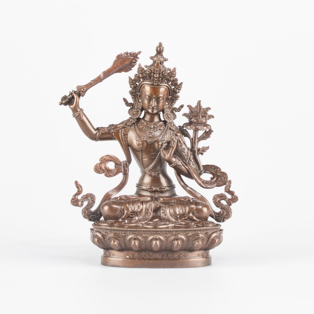 Statue of Manjushree (aka Jampel), a bodhisattva of wisdom, small size — 10.5 cm, fine carving. 