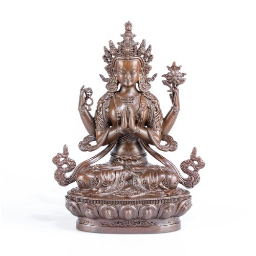 Statue of Avalokitesvara or Chenrezik, a bodhisattva of compassion, medium size — 15 cm, fine carving