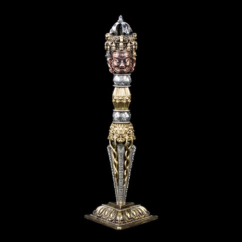 Tibetan Ritual Dagger Phurba aka Phurbu or Kila, made from steel and copper, length — 15.5 cm