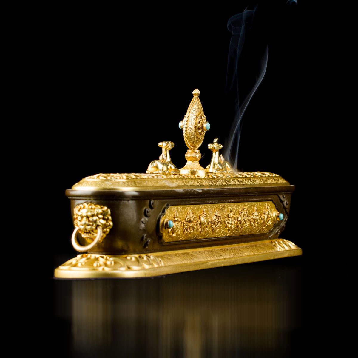 Tibetan Traditional Incense Burner (Censer), elegant and functional. Length — 34.5 cm, height — 13 cm. 