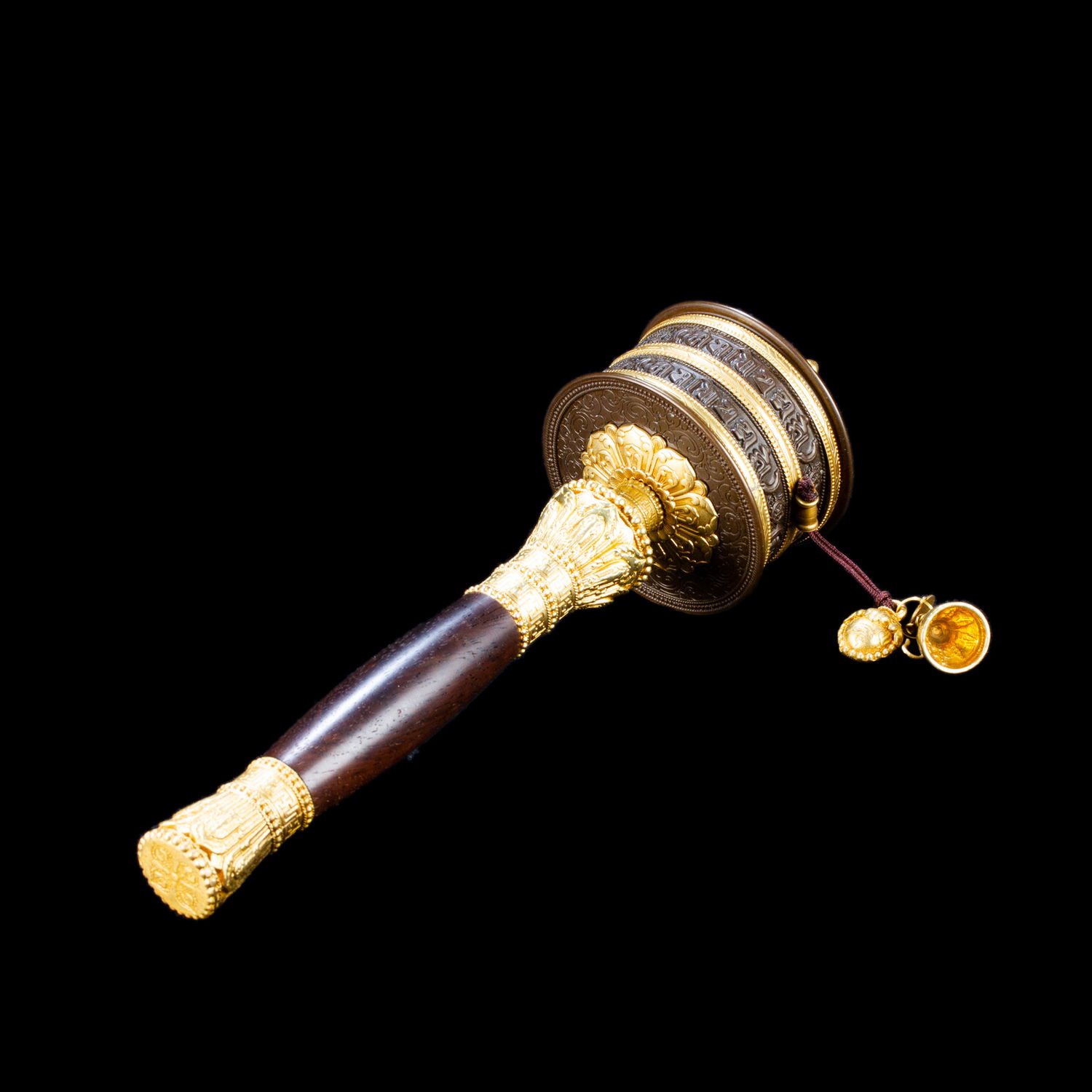 Elegant solid Buddhist Prayer Wheel from famous Yarchen Gar (Kham, Eastern Tibet), Big