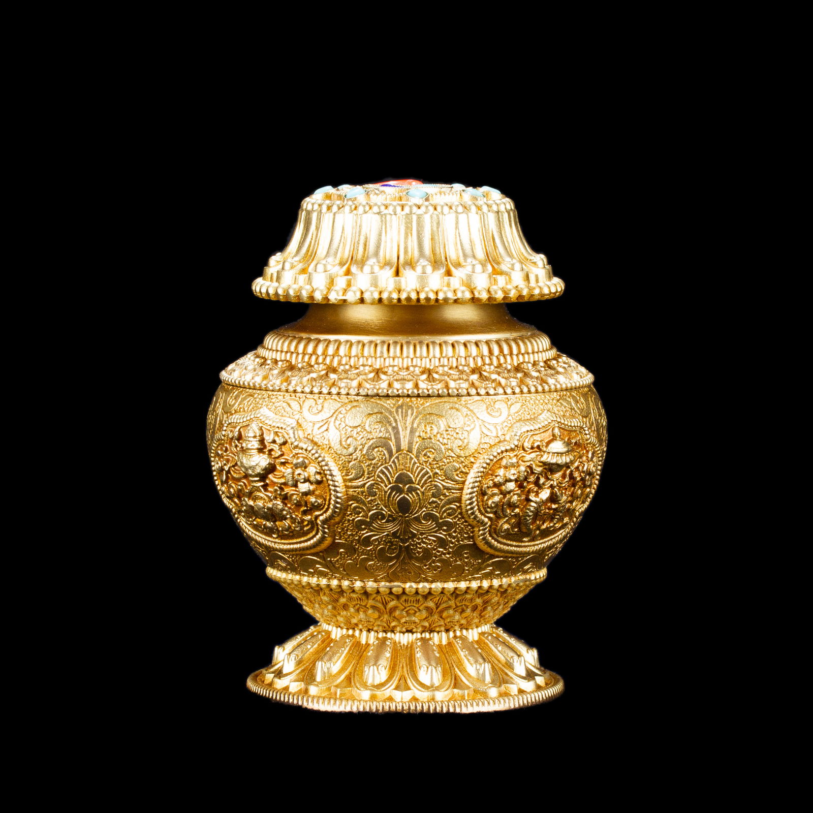 Elegant Reliquary, Treasure Vase or Relic Vase, big size, height — 10.0 cm. 