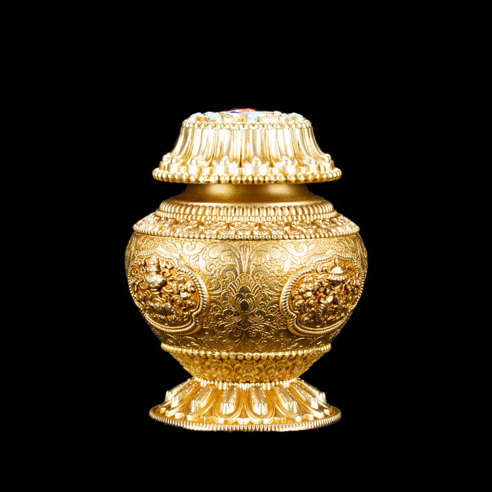 Elegant Reliquary, Treasure Vase or Relic Vase, big size, height — 10.0 cm, Big