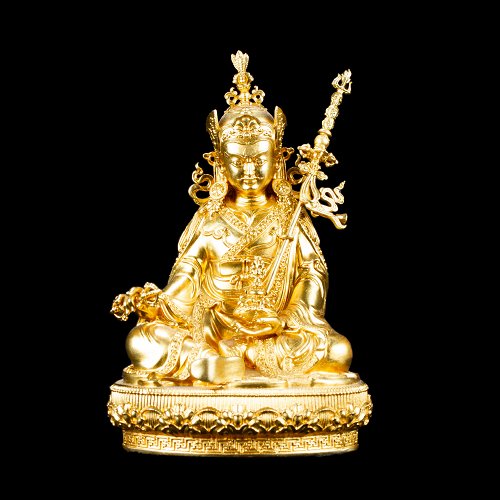 Statue of Padmasambhava “Lotus-Born” aka Guru Rinpoche made from copper : small perfection, height — 11 cm