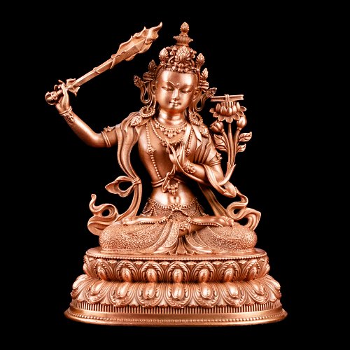 Small statue of Manjushree (aka Jampel), a bodhisattva of wisdom, height — 10.5 cm, perfect carving