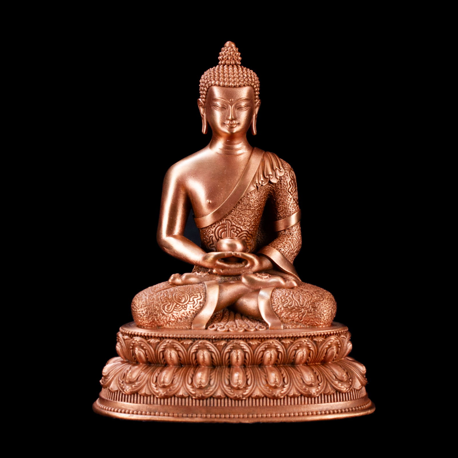 Statue of Buddha Amitabha (aka Opame) made from copper : small perfection, height — 10.5 cm. 