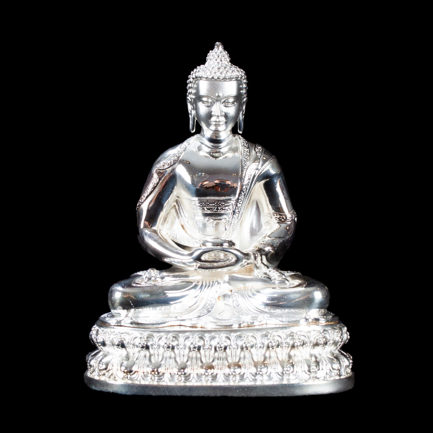 Statue of Buddha Amitabha (aka Opame) made from Sterling Silver : small perfection, height — 10.5 cm, Silver