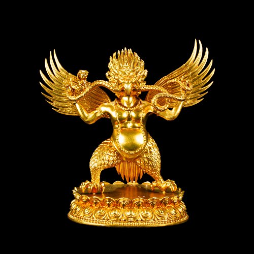 Statue of Garuda aka Suparna large mythical bird-like creature, made from copper, height — 15 cm, perfect finishing