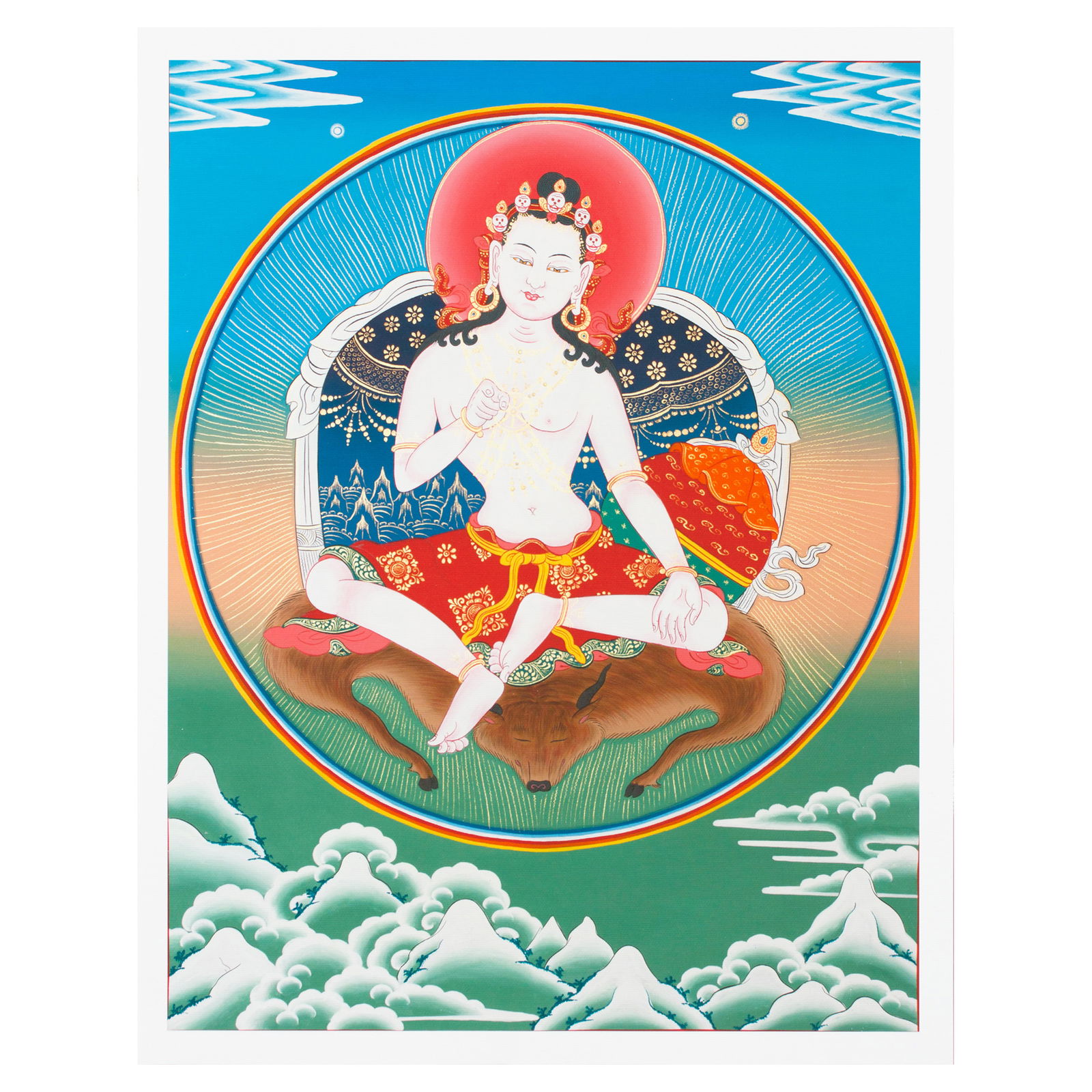 Thangka Garab Dorje — Great Dzogchen Teacher — high quality print on Natural Canvas. 