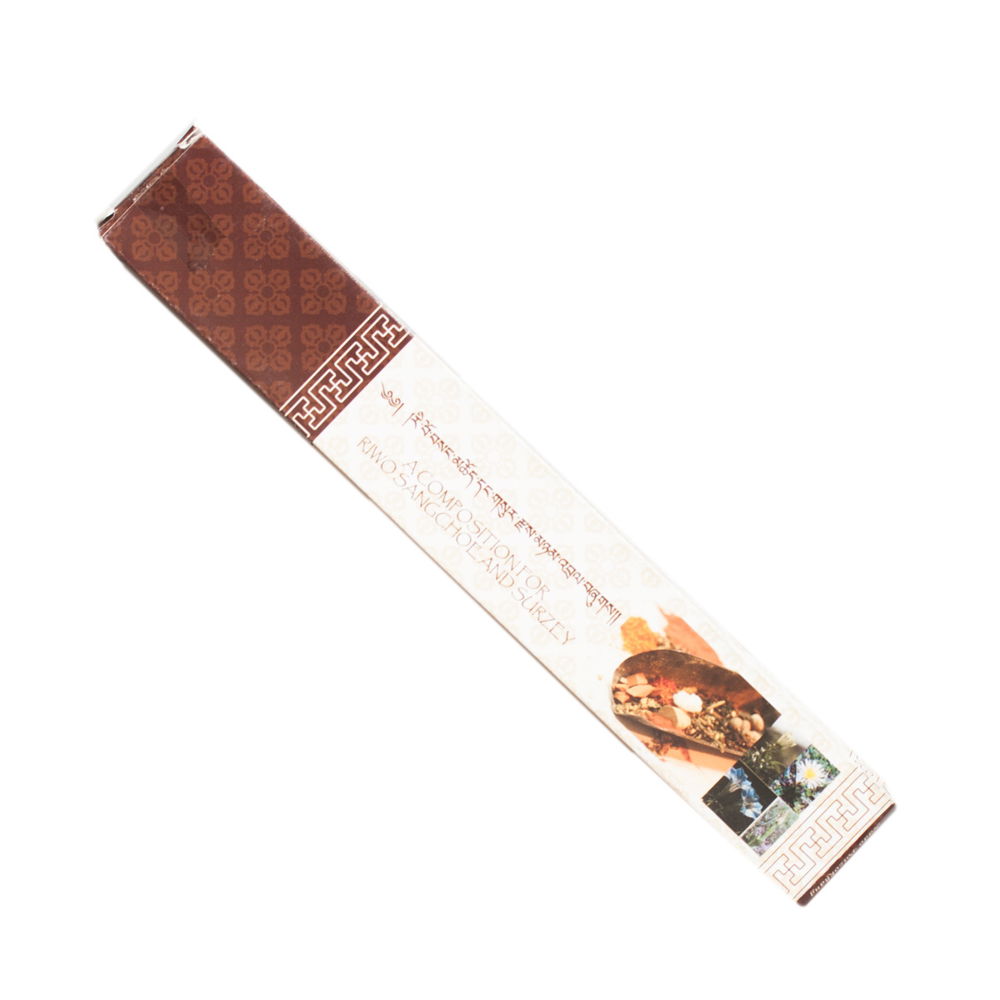 Nado Poizokhang "Brown" (Riwo Sangchoe and Surzey) incense — genuine Bhutanese incense from the Land of Happiness, 30 sticks of 21 cm, Riwo Sangchoe and Surzey