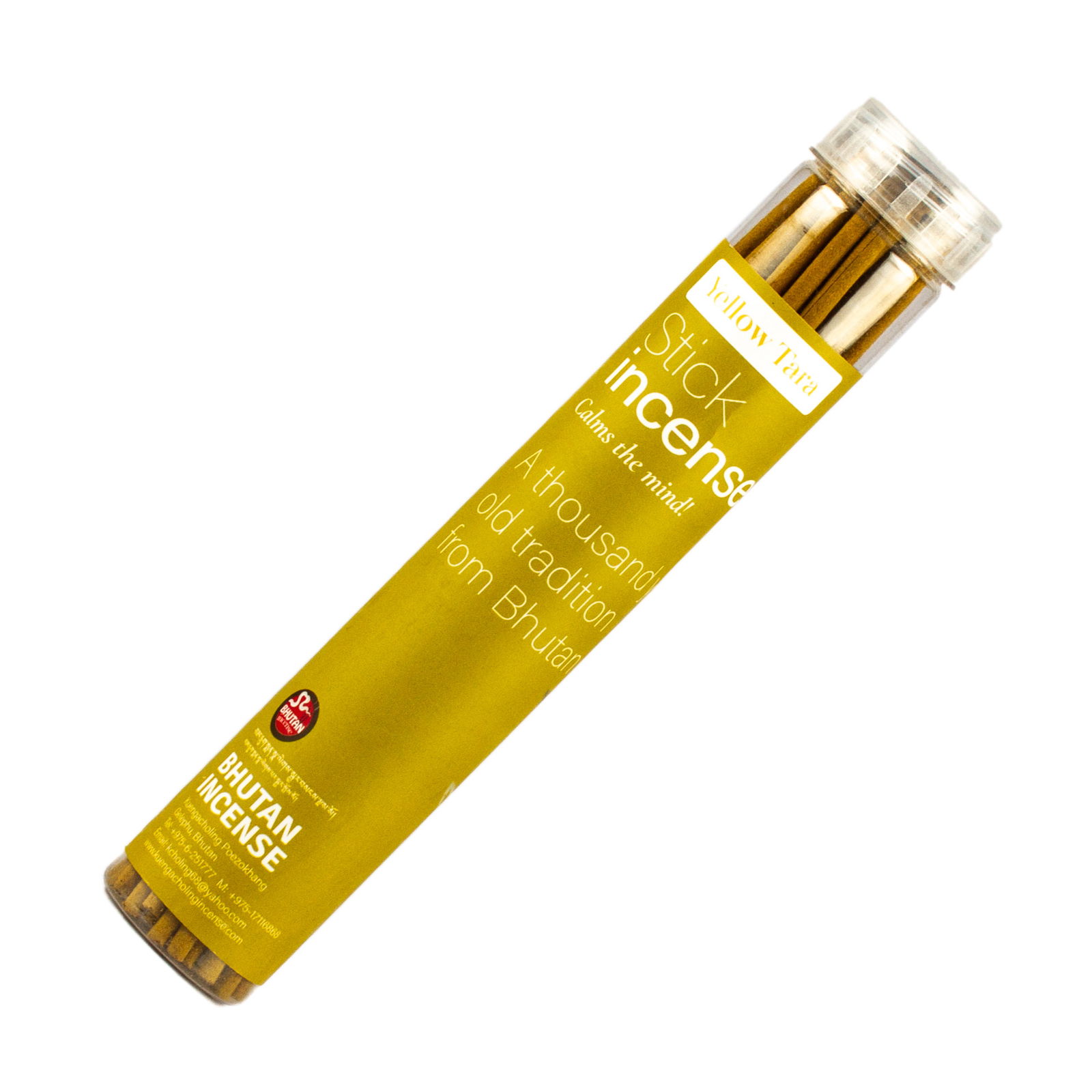 Kuengacholing Yellow Tara Incense, genuine Bhutanese incense from the Land of Happiness — 37 sticks of 21 cm.. 