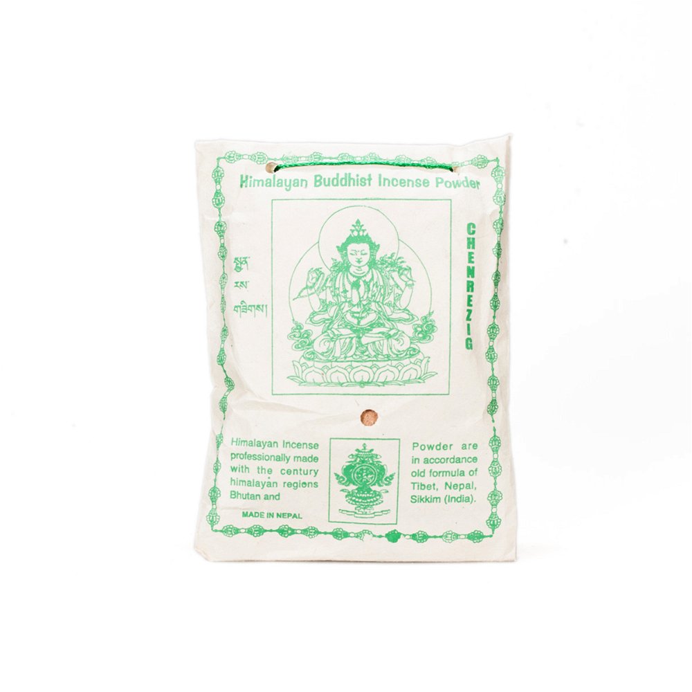 Chenrezik (Avalokiteshvara) — Genuine Tibetan Incense Powder by Himalayan Medicine Industries, 150 gr, Chenrezik