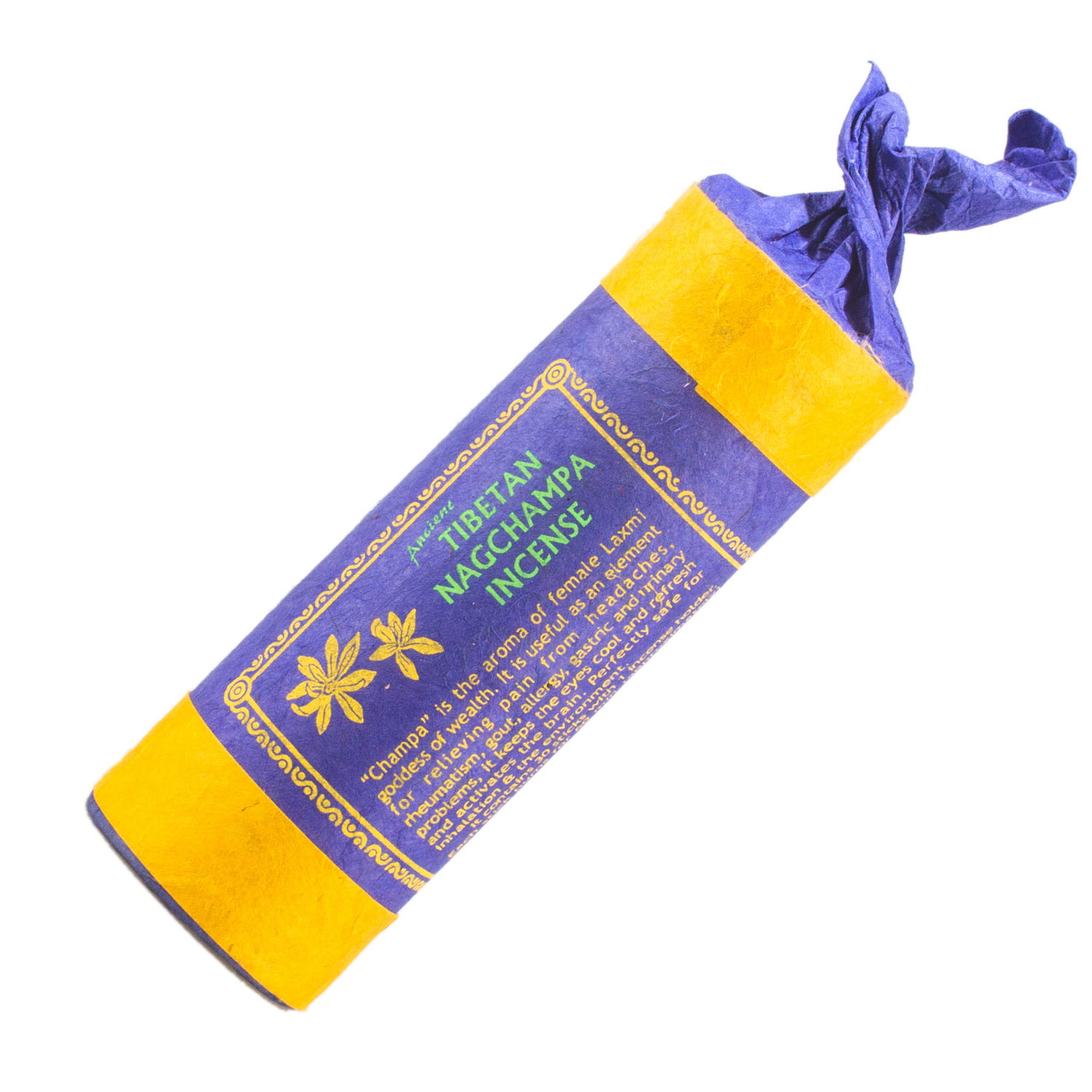Tibetan Nagchampa incense, 30 sticks of 13 cm — genuine organic incense from Nepal, Nagchampa