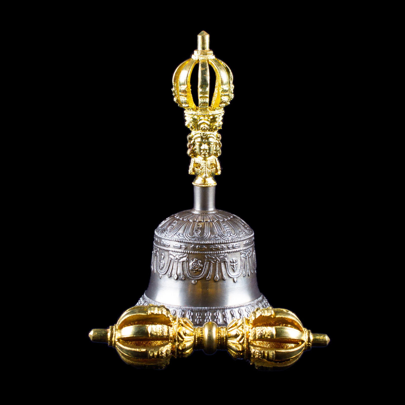 Big-sized Ritual Bell & Dorje made from Bronze / Best quality: Perfect long and clear sound / height — 19.0, diameter — 9.5 cm. 