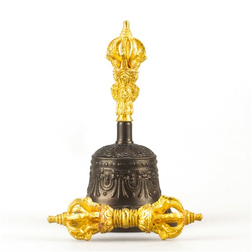 Medium-sized Ritual Bell & Dorje made from Bronze / Best quality: Perfect long and clear sound / height — 15.5, diameter — 8.5 cm