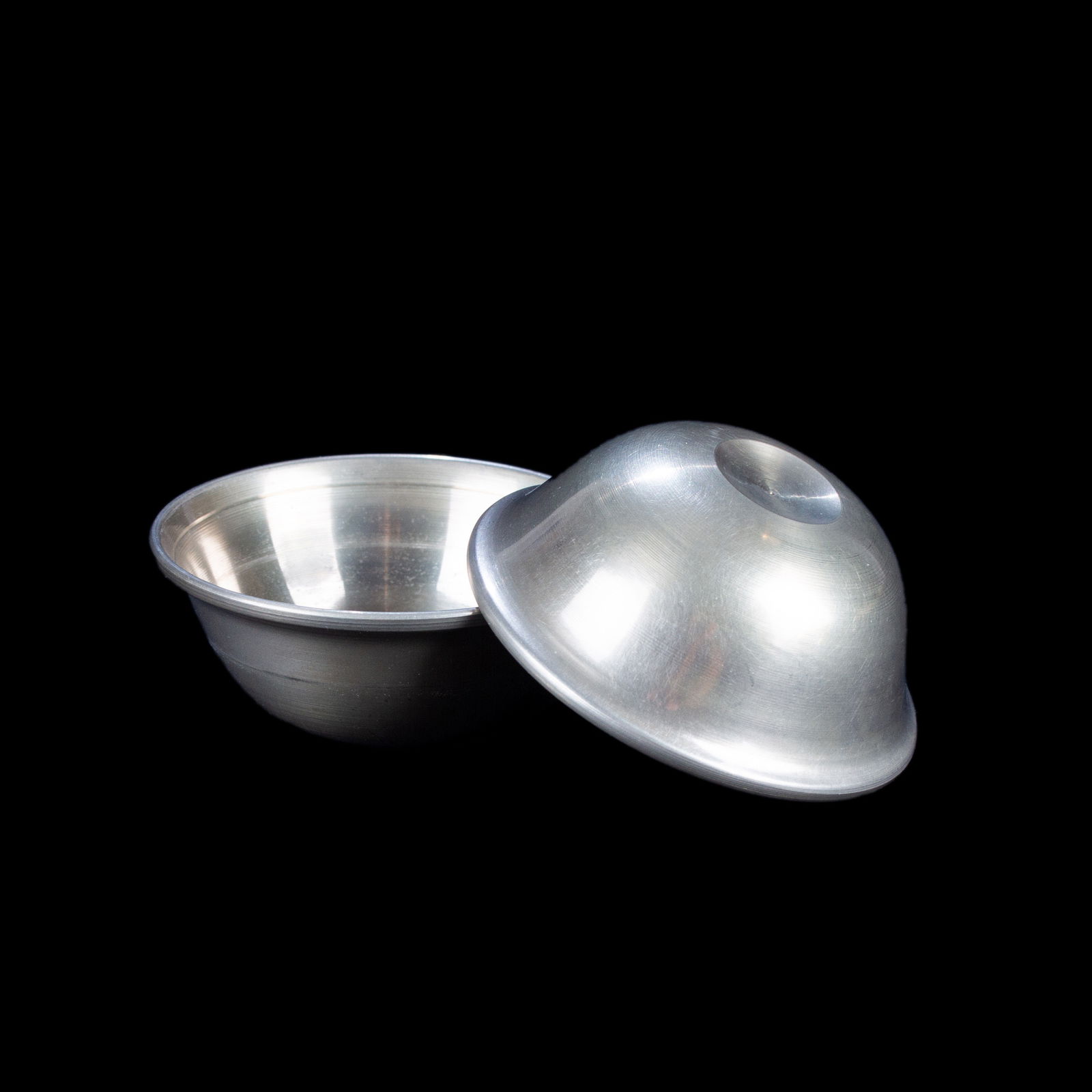 Tibetan offering bowls made from white bronze | Set of 8 pcs, Diameter — 7.3 cm | Best Quality. 