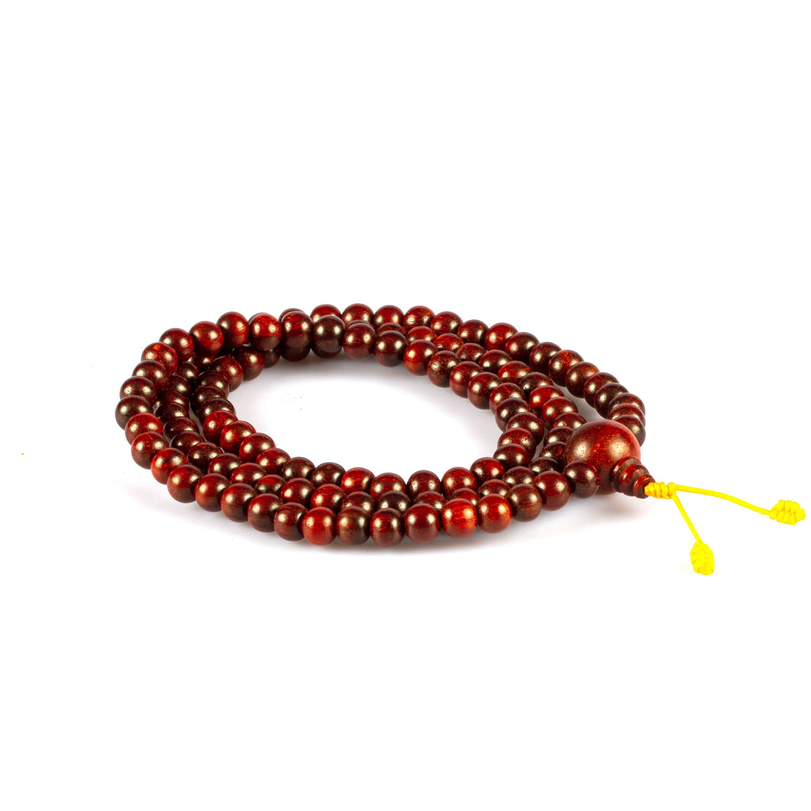 Traditional Tibetan 108-beads Mala, made from red sandalwood | Diameter — 8.0 mm | Buddhist malas collection. 