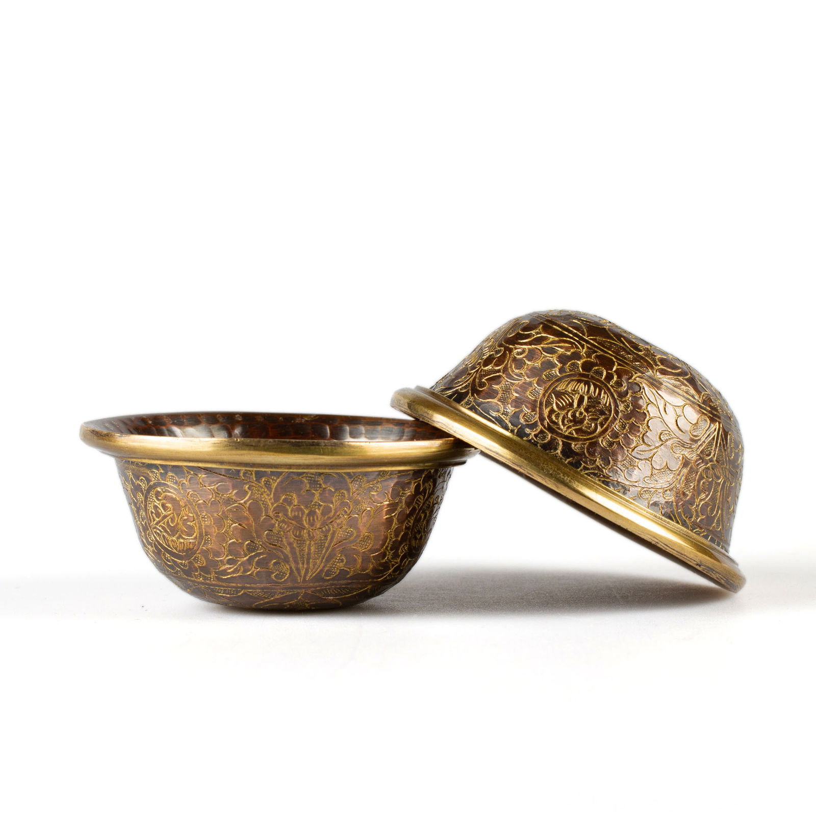 Tibetan offering bowls made from copper | Set of 7 pcs, Diameter — 8.0 cm | Best Quality, Buddhist ritual goods collection. 