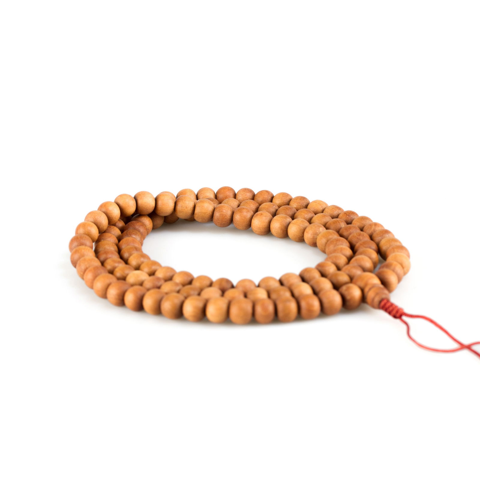 Traditional Tibetan 108-beads Mala, made from white sandalwood | Diameter — 10.0 mm | Buddhist malas collection. 