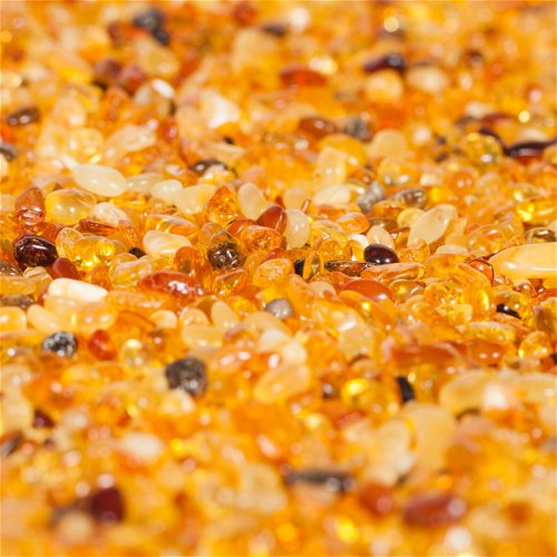 Baltic Amber Crumb — 50 gr | Polished drops of Baltic Amber, size 3-5 mm | Perfect Home Decoration and Important Ritual Substance