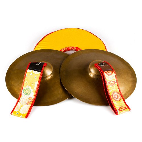 Perfect Tibetan traditional cymbal Silnyen for peaceful deities praying made from High quality alloy | Buddhist Religious music, diameter — 28 cm