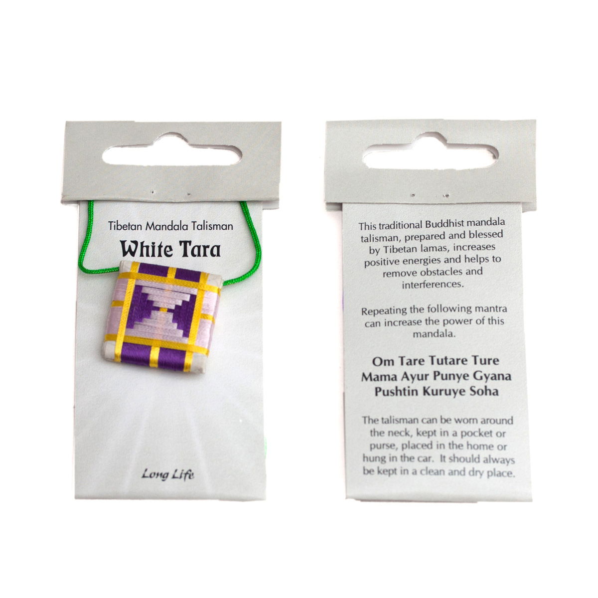 Tibetan traditional Mandala-Talisman "White Tara : Long Life. 