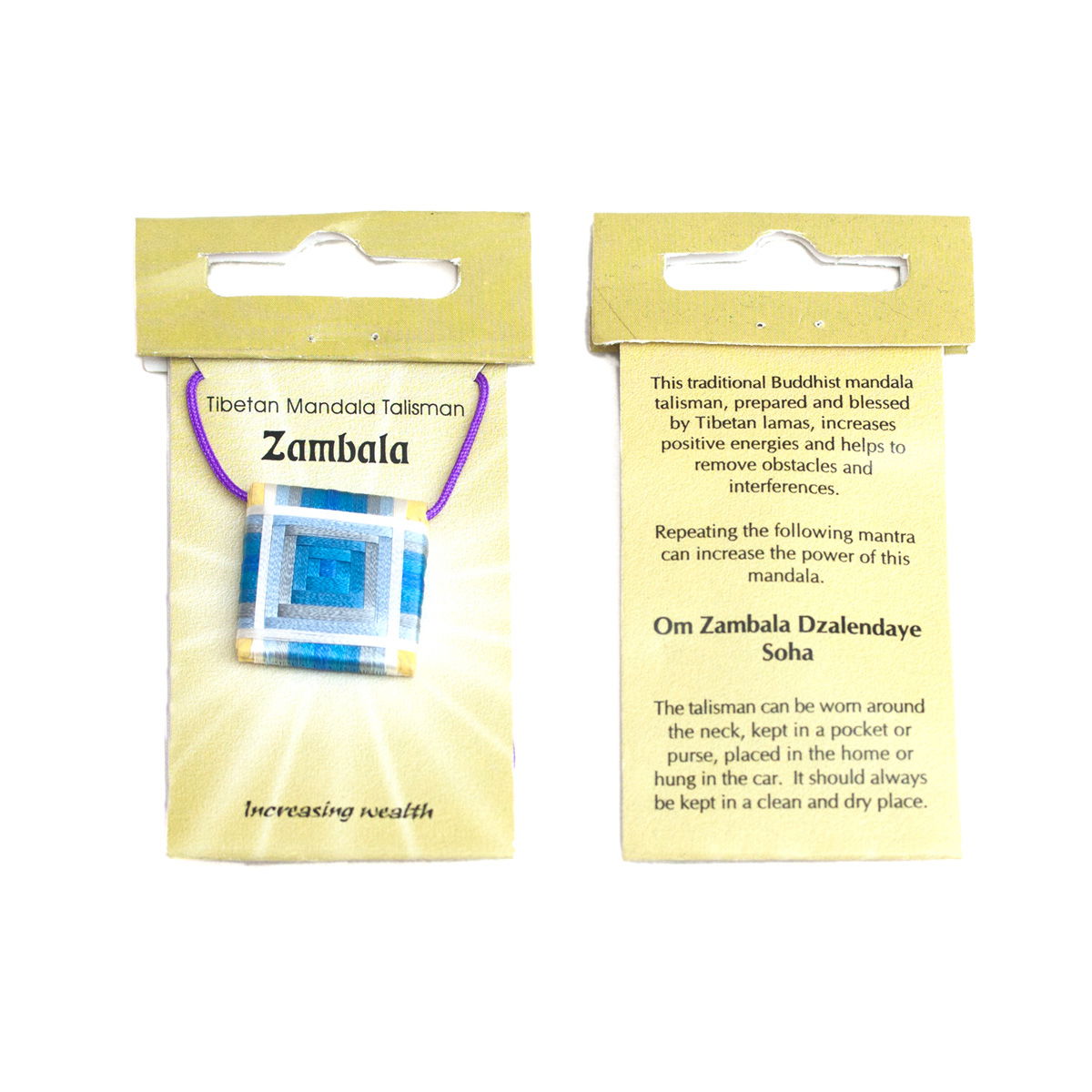 Tibetan traditional Mandala-Talisman "Zambala" aka Jambhala : Increasing Wealth. 