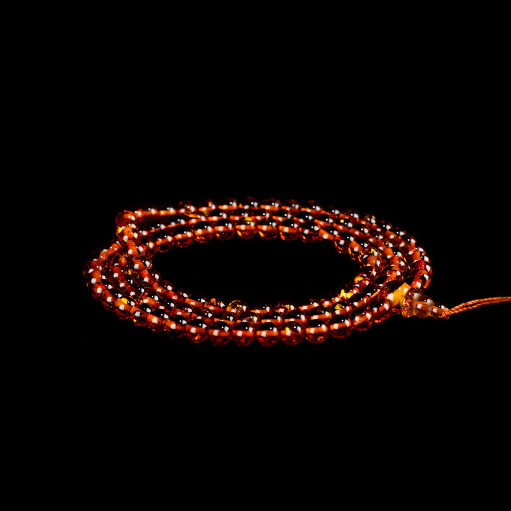 Traditional Tibetan 108-beads Mala, made from Baltic amber | Color — 04, diameter — 5.0 mm | Buddhist malas collection, 5.0 mm