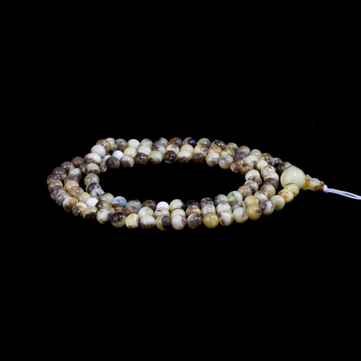 Traditional 108-beads mala from most rare and unique Baltic Amber of mixed colors: diameter — 7.0 mm, weight — 21.4 gr. 