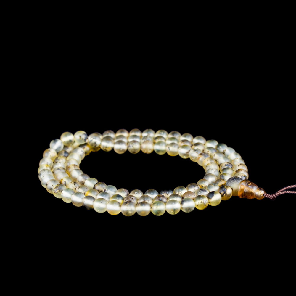Traditional Tibetan 108-beads Mala, made from Baltic amber | Color — 16, diameter — 6.0 mm | Buddhist malas collection, 6.0 mm, unpolished