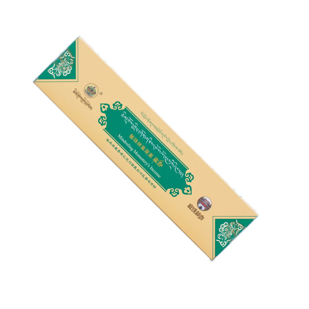 Tibetan Incense "Mindroling Green" — 4th grade, 100 sticks | Genuine herbal incense from Tibet, Green