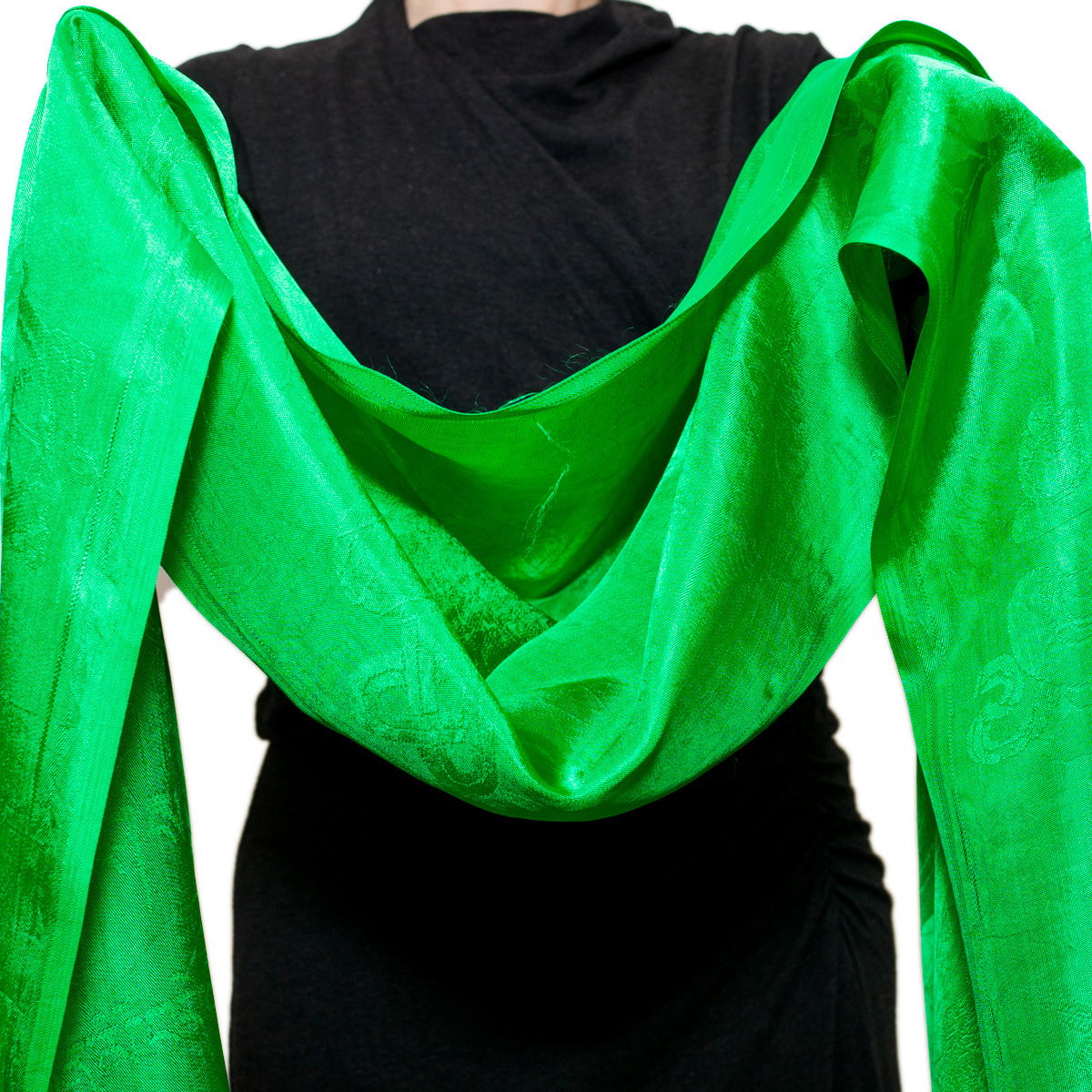 <p>Luxurious Green Khata aka Jeldar, a traditional ceremonial scarf made from silk, size 240 x 50 cm</p>. 