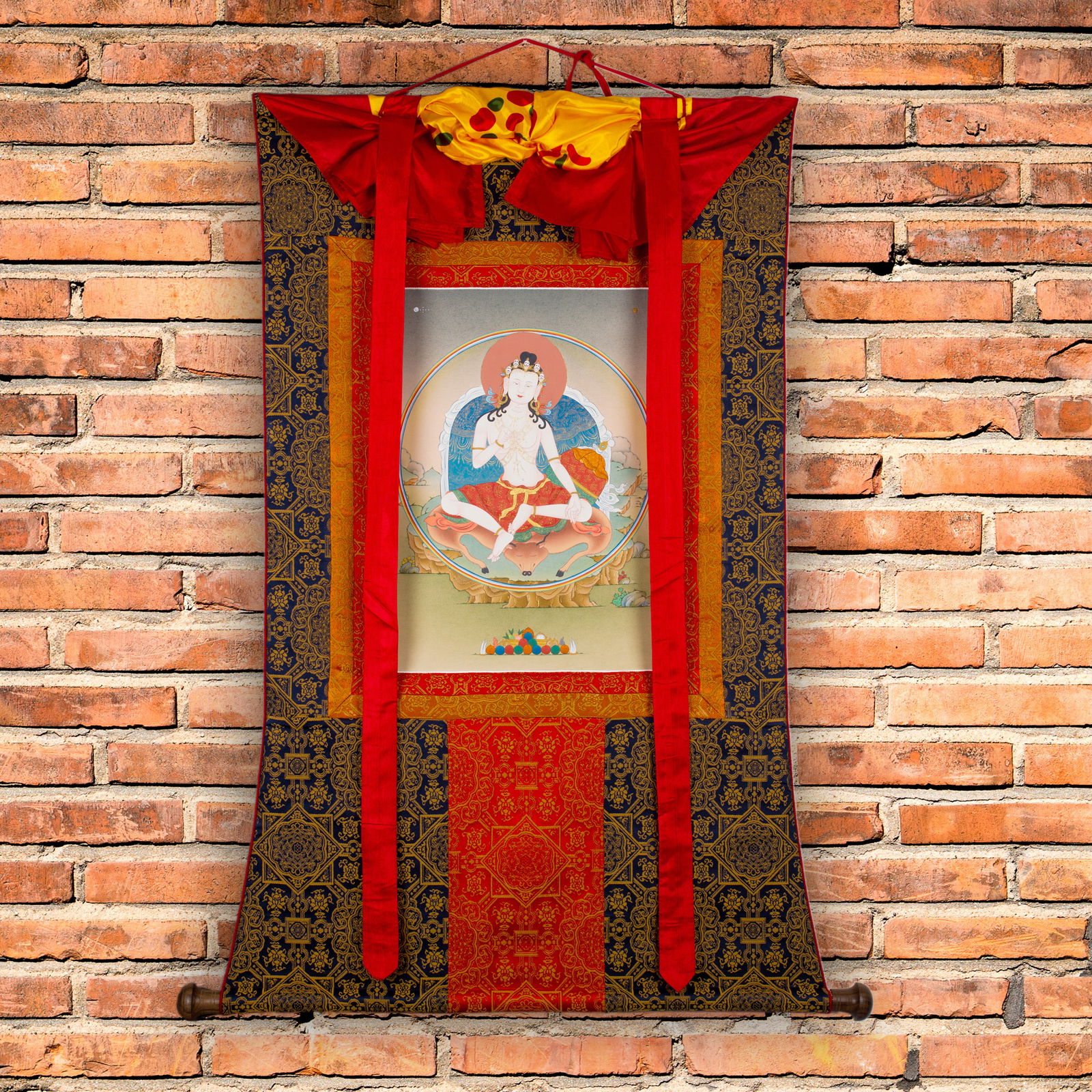 Thangka "Garab Dorje Great Dzogchen Teacher", Real Tibetan painting on canvas, image size — 34x45 cm / 13,6 x 17,7 inches | Buddhist Art. 