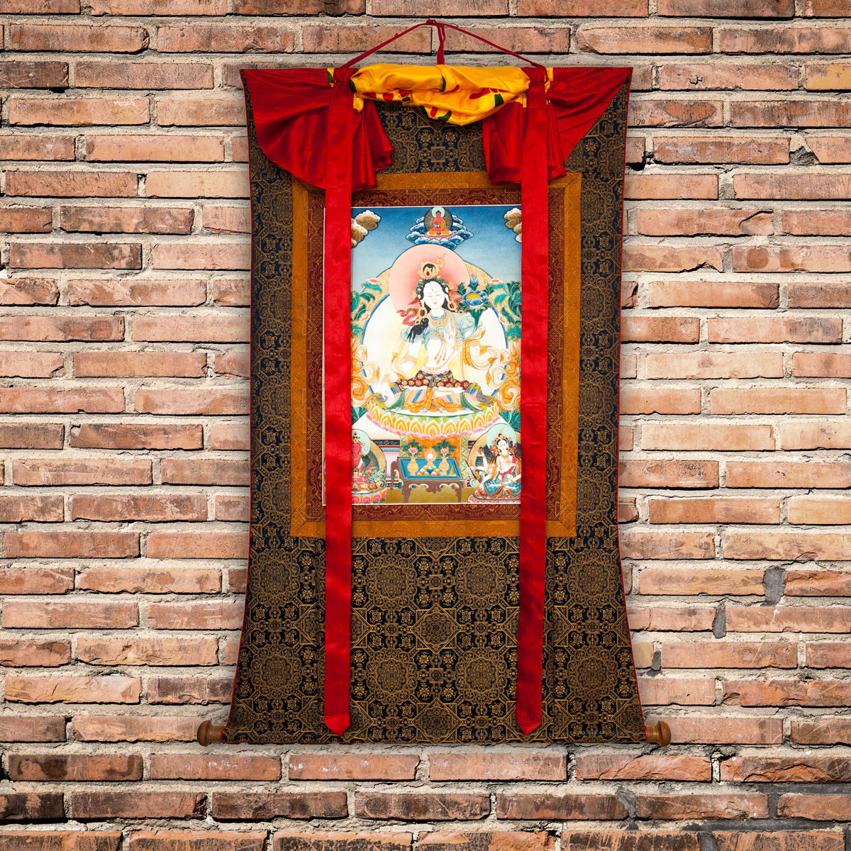 <p>Thangka "White Tara", Real Tibetan painting on canvas, image size 45 x 60 cm / 17,7 x 23,6 inches | Buddhist Art</p>. 