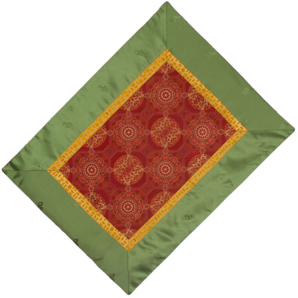 Altar Cover from best quality Natural Viscose (“Artificial Silk”), size 65 x 85 cm | Tibetan Buddhist accessories and home decor, Green