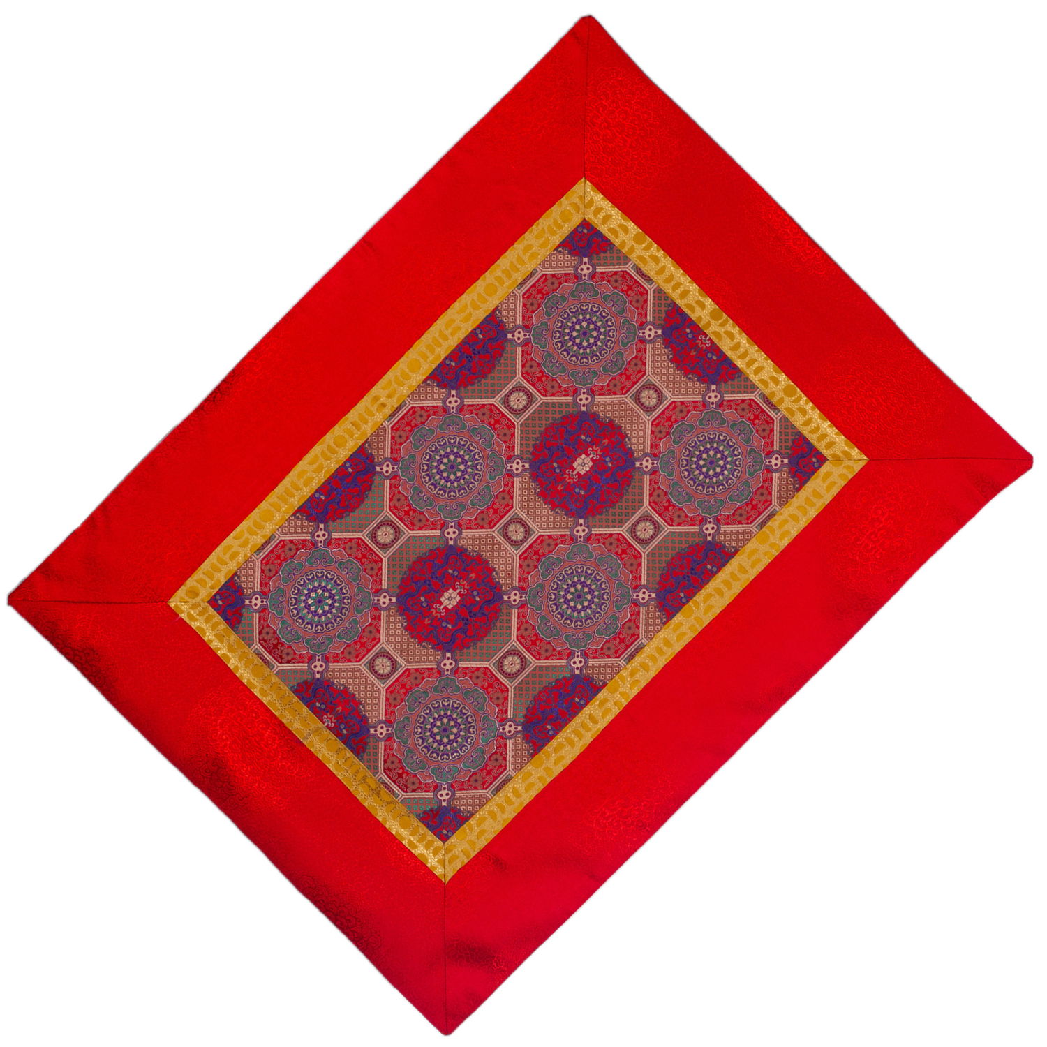 Altar Cover from best quality Natural Viscose (“Artificial Silk”), size 65 x 85 cm | Tibetan Buddhist accessories and home decor, Red