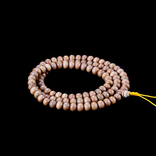 Traditional Tibetan 108-beads Mala, made from white sandalwood | Diameter — 8.0 mm | Buddhist malas collection