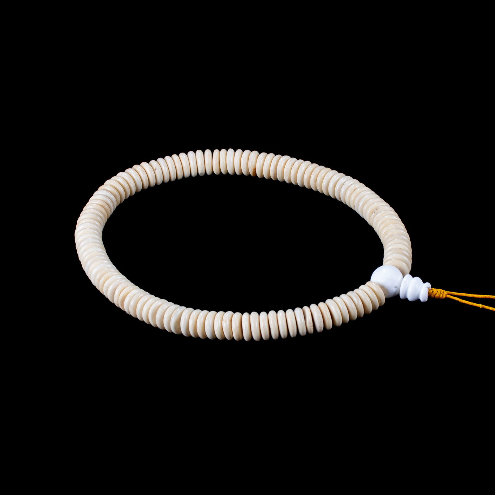 Exclusive Yak bone mala rosary 108-bead 15.0 mm. 