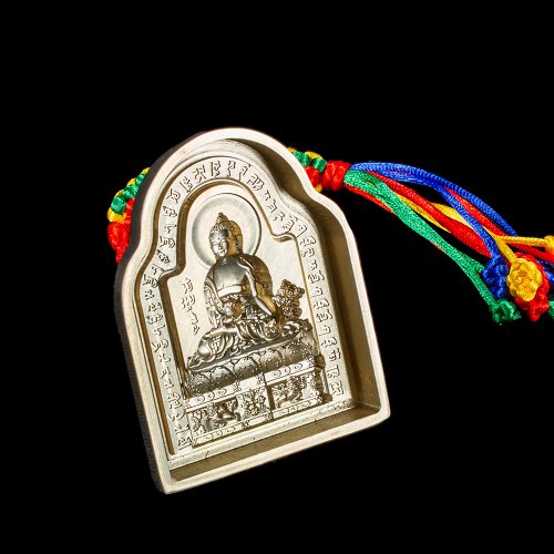 Tsa Tsa "Medicine Buddha" (aka Menla), traditional Tibetan mold, big size: height — 9.5 cm width — 7.3 cm | Buddhist art collection