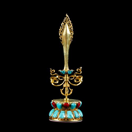 Sword of Manjushri that cuts off ignorance and duality — small figurine for buddhist altar